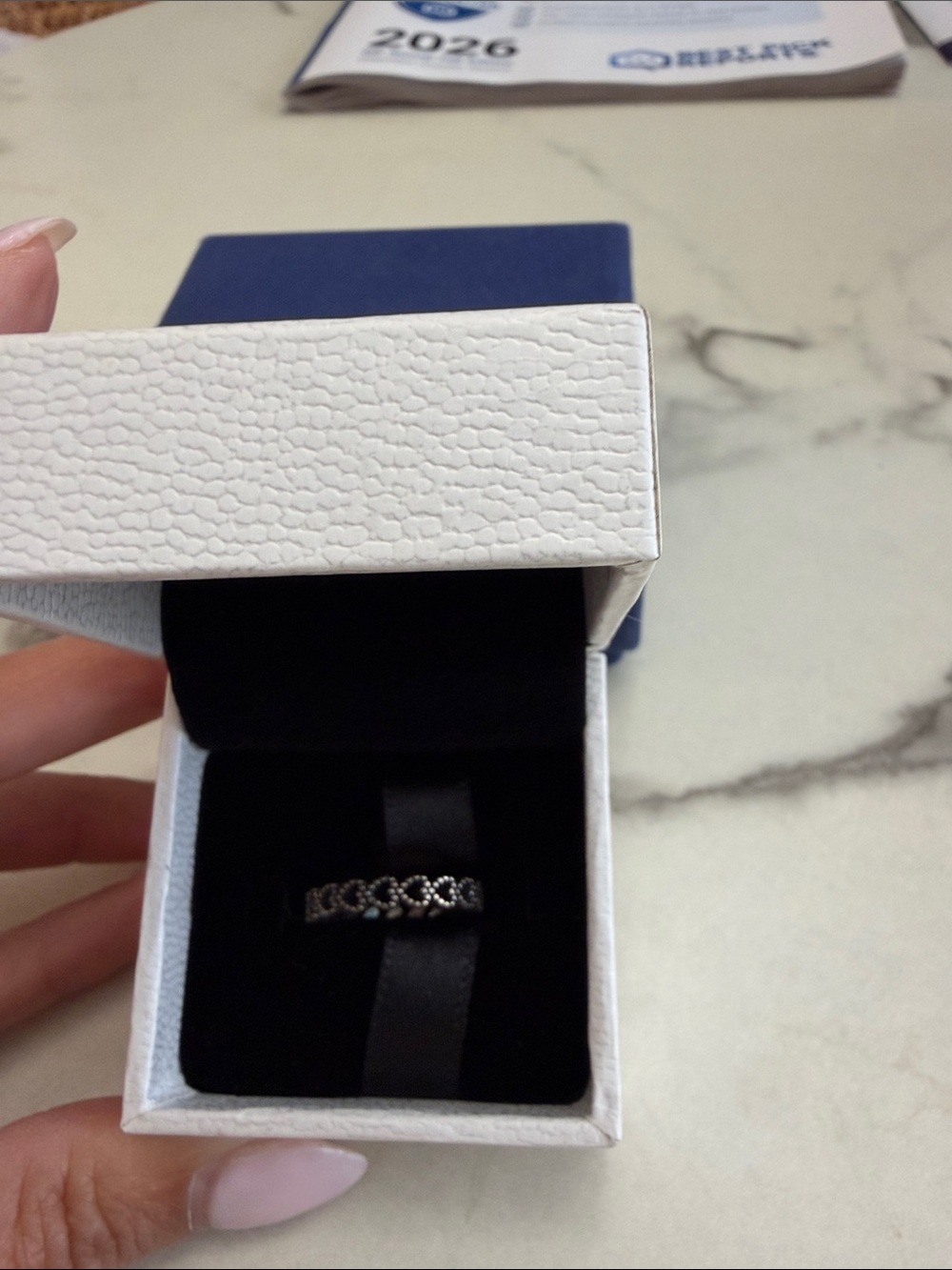 Pandora Band of Hearts Ring - size 6